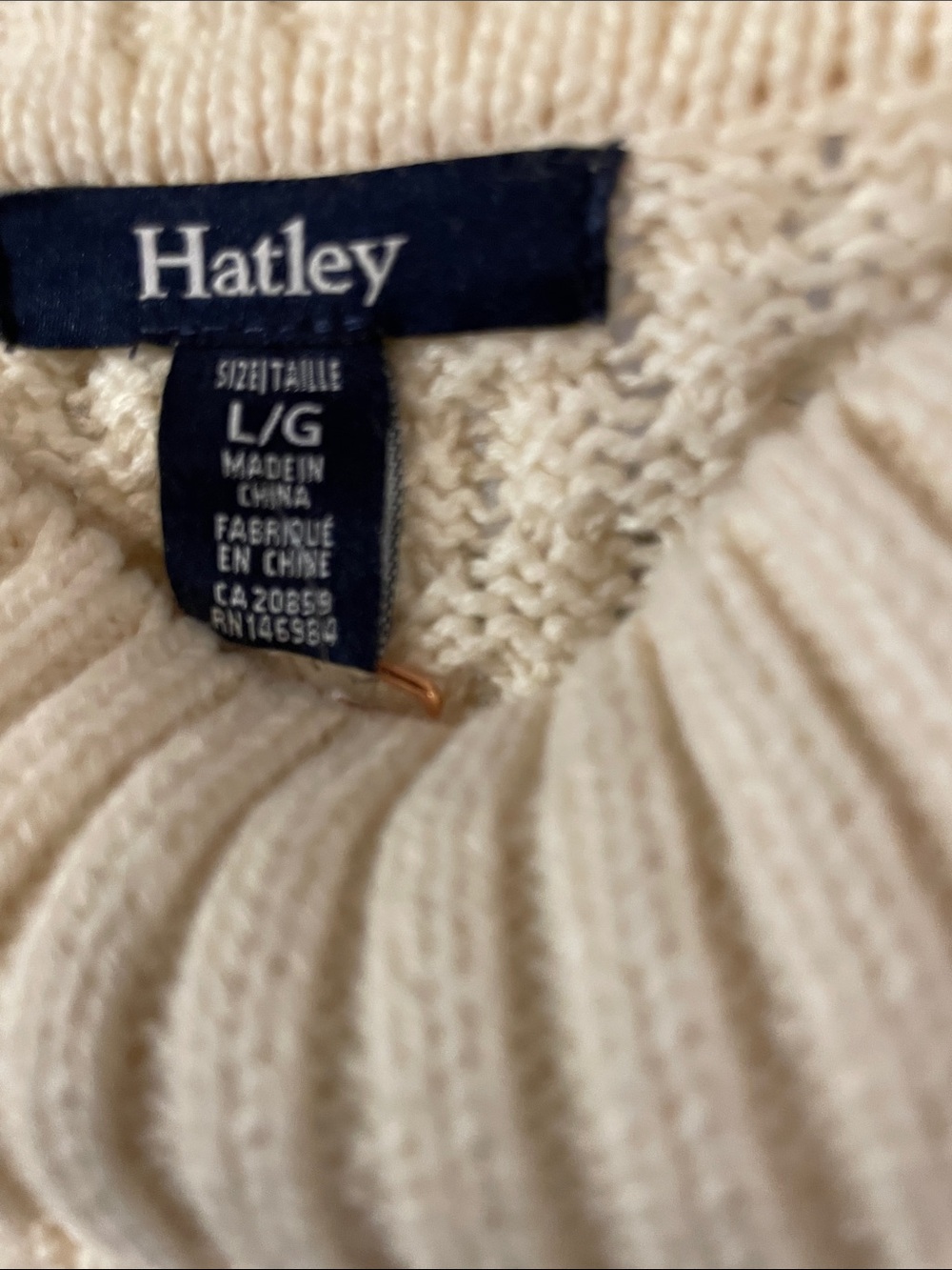 Hatley Cream & Navy Button Neck Striped Cable-Knit Sweater - Picture 2 of 6